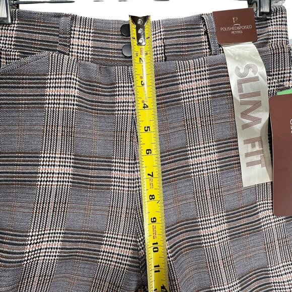 NWT Polished & Poised Pants Plaid Petite Slim Pull On Trousers Stretch Soft PM - Picture 13 of 15